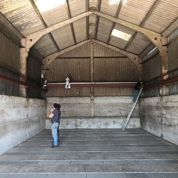 Getreidetrocknungsbox im Aufbau