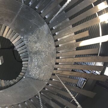 Schutenverteiler, geeignet auch für große Silodurchmesser, kaum Entmischung