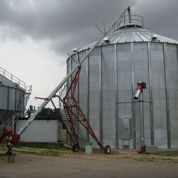 Siloentleerung mit senkrechtem Antriebskopf, für direkte LKW-Beladung